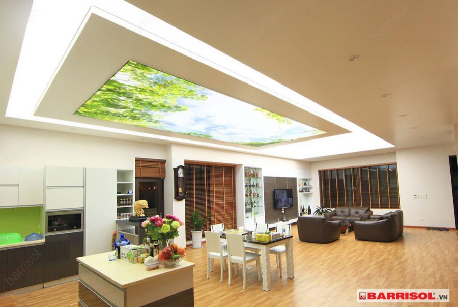 Cách trần 3D xuyên sáng mang thiên nhiên vào không gian sống