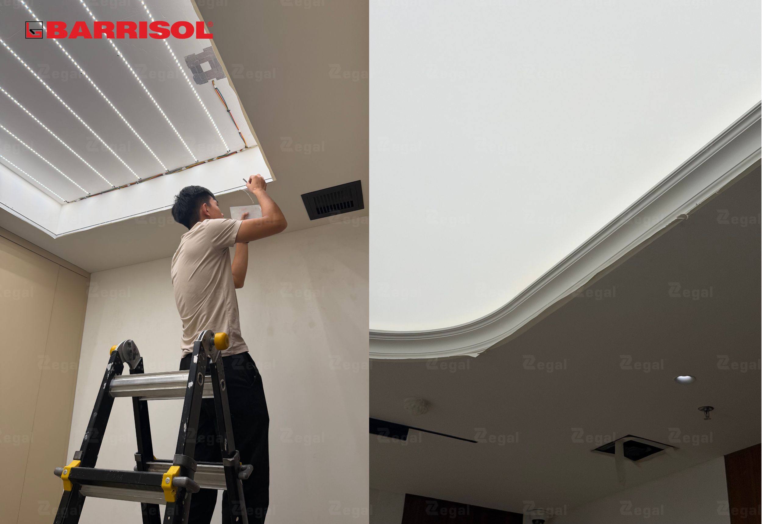 Hệ thống nẹp viền là chi tiết cực kỳ quan trọng trong kết cấu trần xuyên sáng