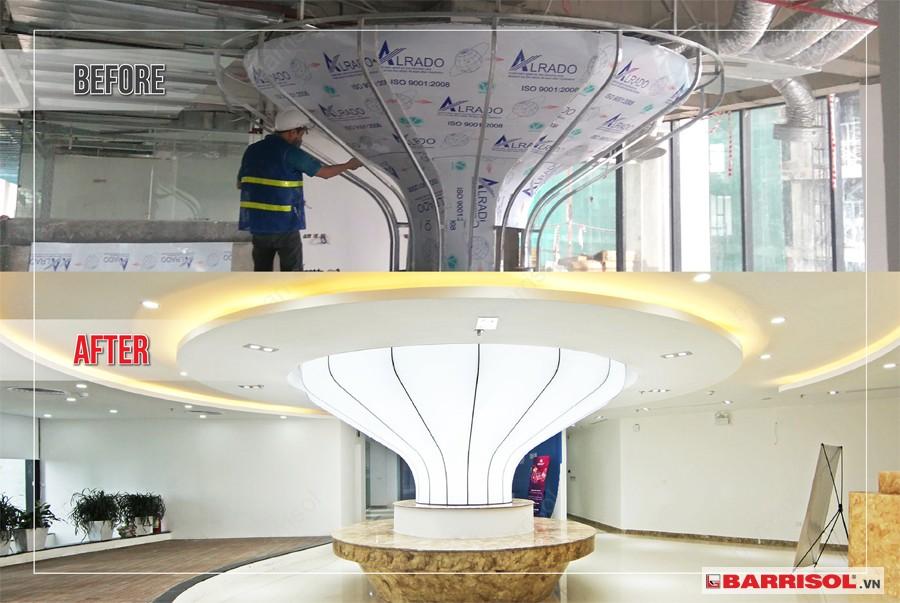 Khám phá hệ thống khung xương thi công trần xuyên sáng Barrisol