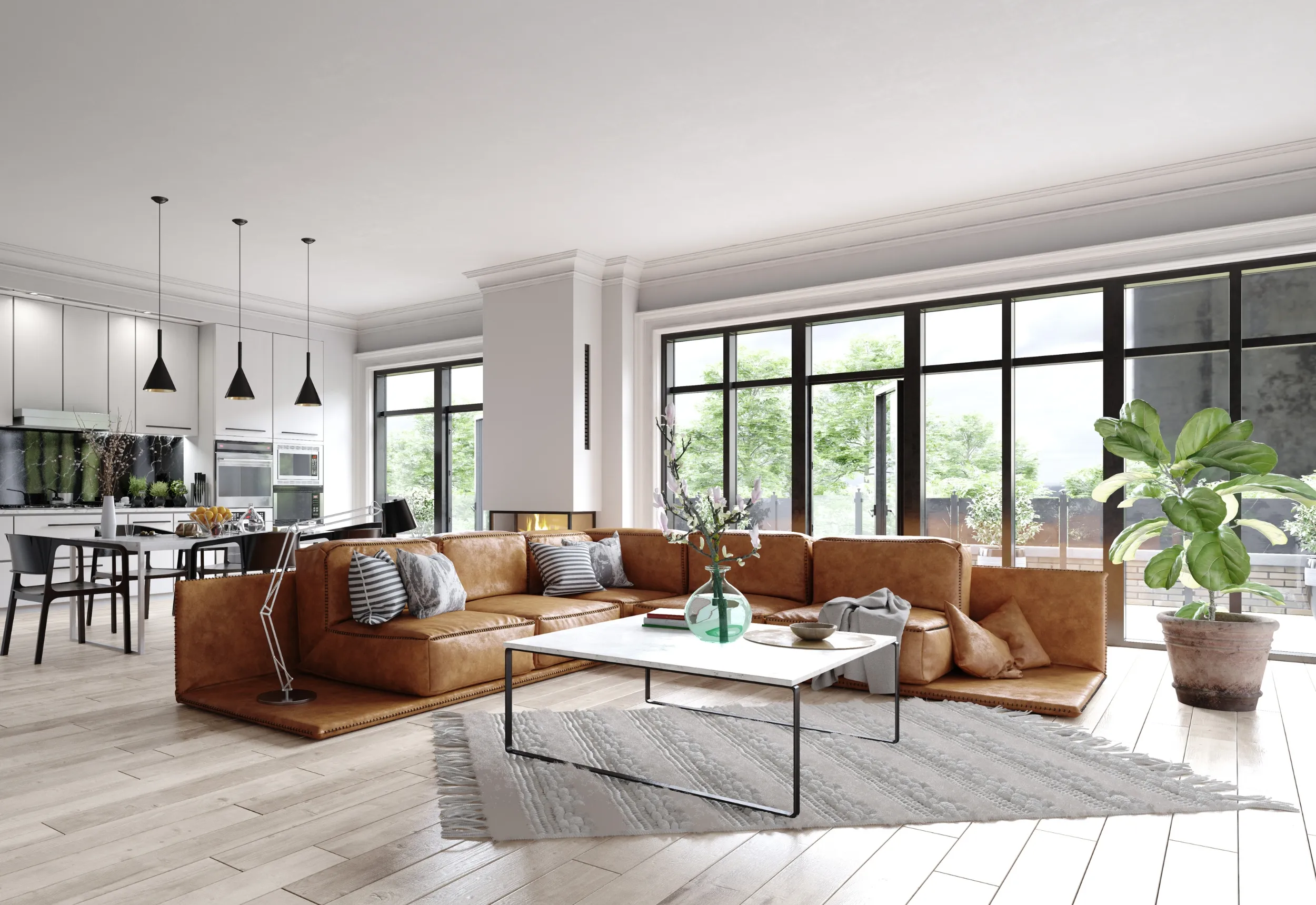 Industrial Style phát huy tốt khi kết hợp không gian mở và chiều cao trần (Nguồn: Internet)