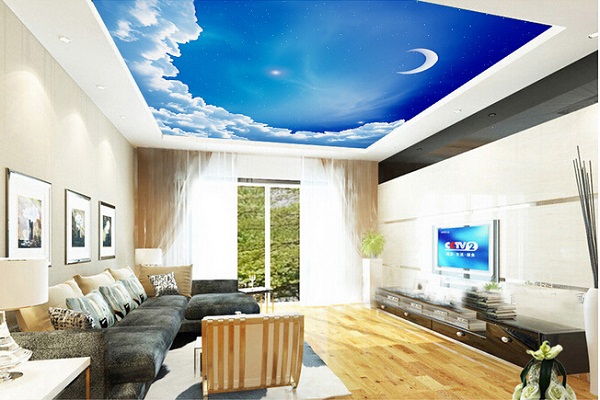 Sử dụng loại trần nào cho phòng khách hiện đại