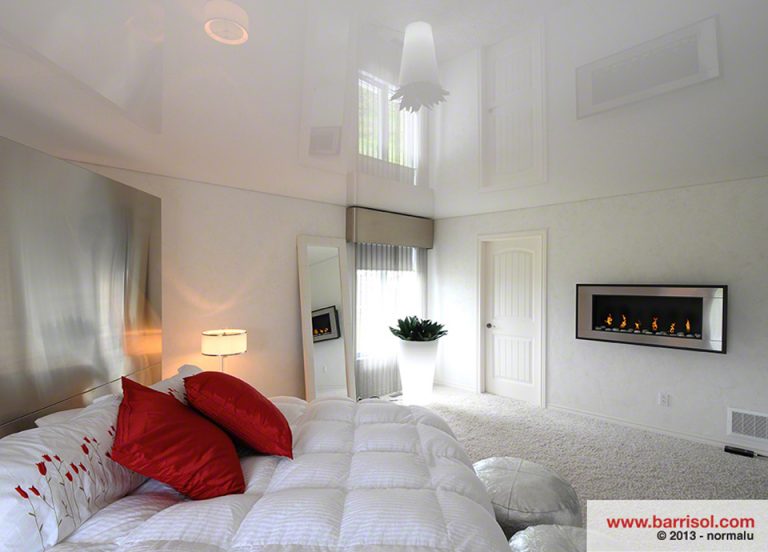 Trang trí phòng ngủ đẹp và hiện đại cùng trần căng Barrisol